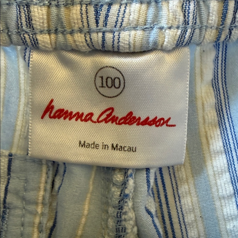 Hanna Andersson Blue Striped Shorts 100% Cotton  Boys Size 100 - Picture 2 of 7